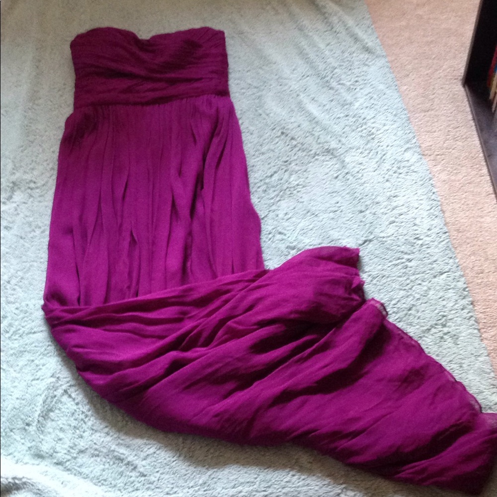 J. Crew Arabelle Silk Chiffon Maxi Strapless Dress